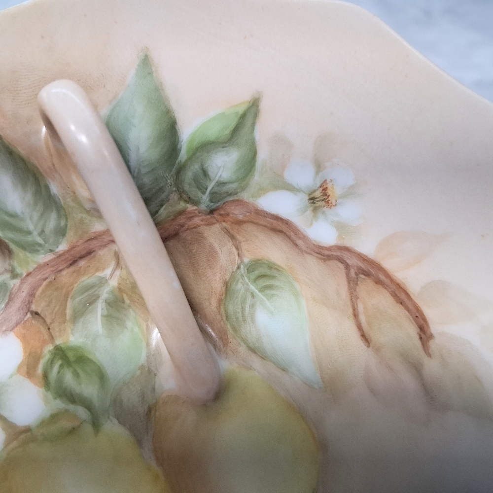 Vintage Hand-painted Fruit Citrus Dish Lemon Tray Tea Service Handled Plate - Picture 14 of 16
